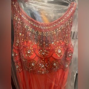 Jovani Coral Beaded Prom Dress